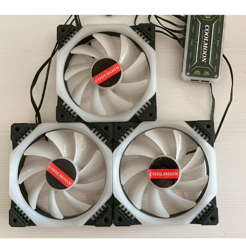 Cooling Fan (พัดลมระบายความร้อน) Coolmoon RGB ขนาดมาตรฐาน 12 CM ...