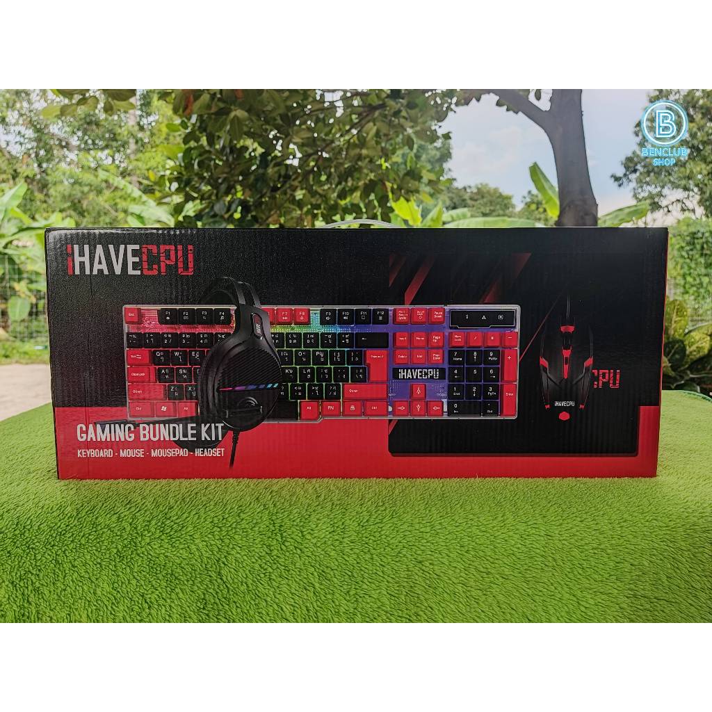COMBO SET IHAVECPU คีย์บอร์ด เมาส์ หูฟัง แผ่นรอง !มีตำหนิอ่านก่อน ...