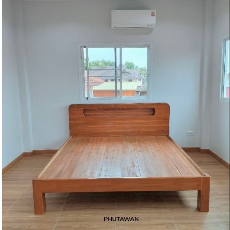 เตียงนอนไม้สักขนาด3.5/5/6ฟุต ส่งฟรียกเว้นภาคใต้ | Shopee Thailand