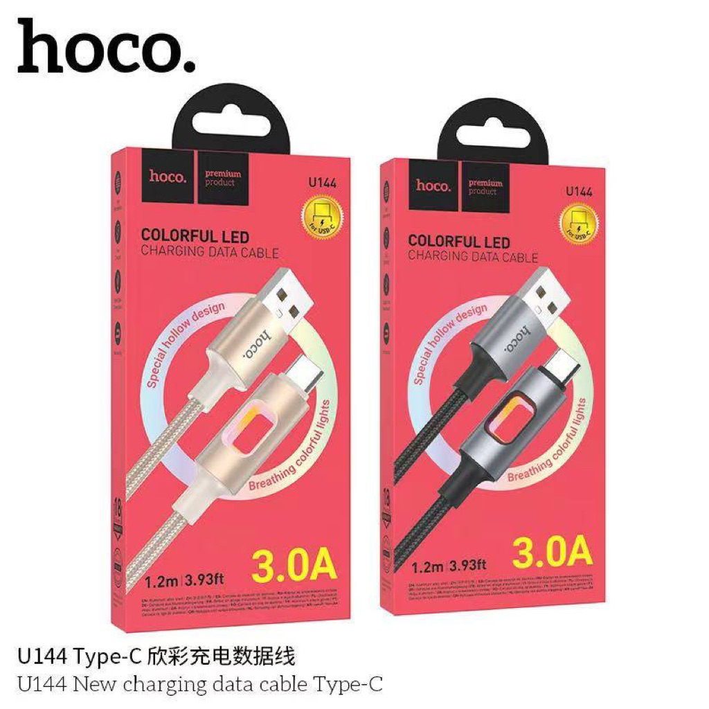 สายชาร์จโทรศัพท์ รองรับการชาร์จเร็ว Hoco U144 สายไนลอนถัก Type-C/iOS ...