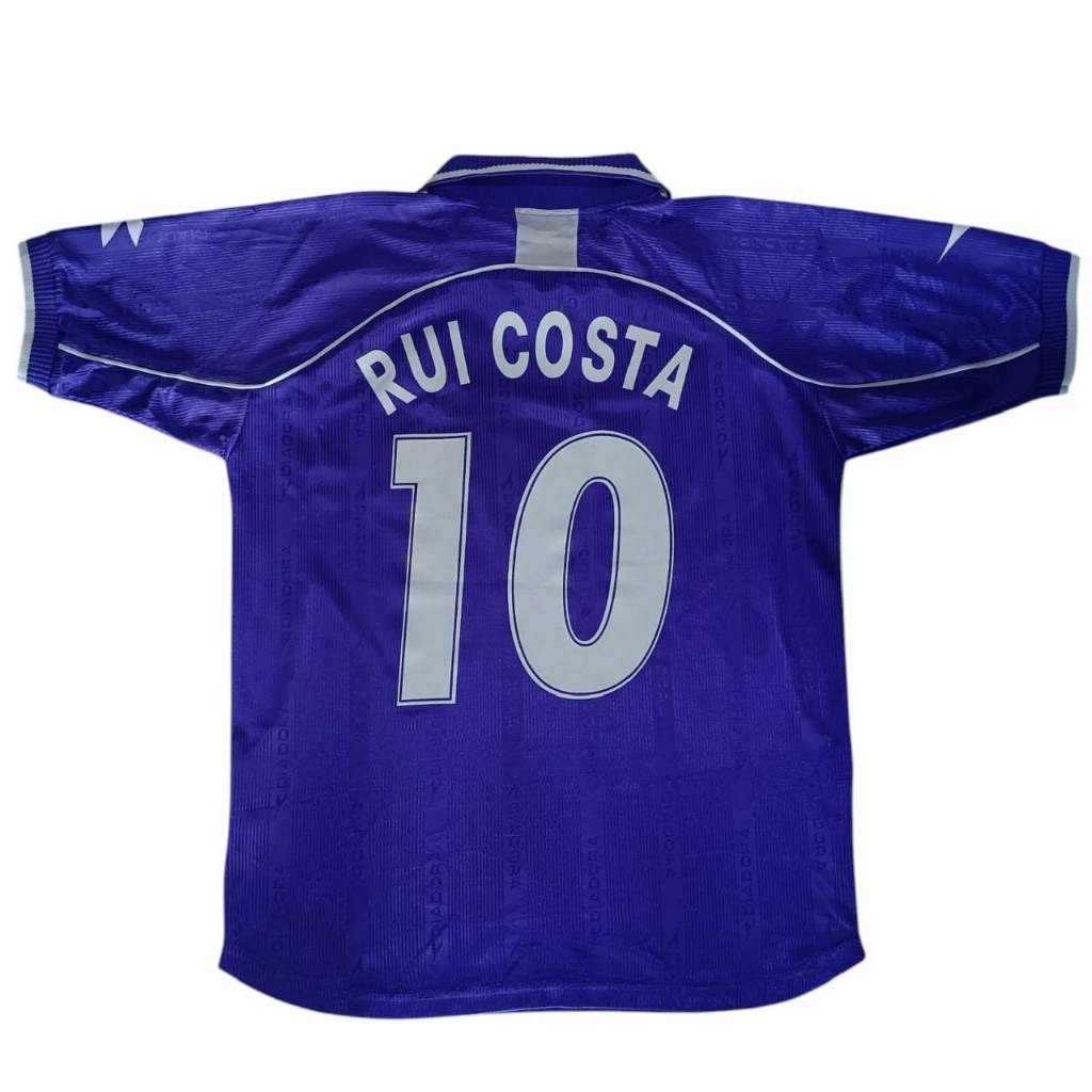 Maillot Collector Fiorentina 2000-2001 Signé Rui Costa - Taille XL - Diadora - État Porté