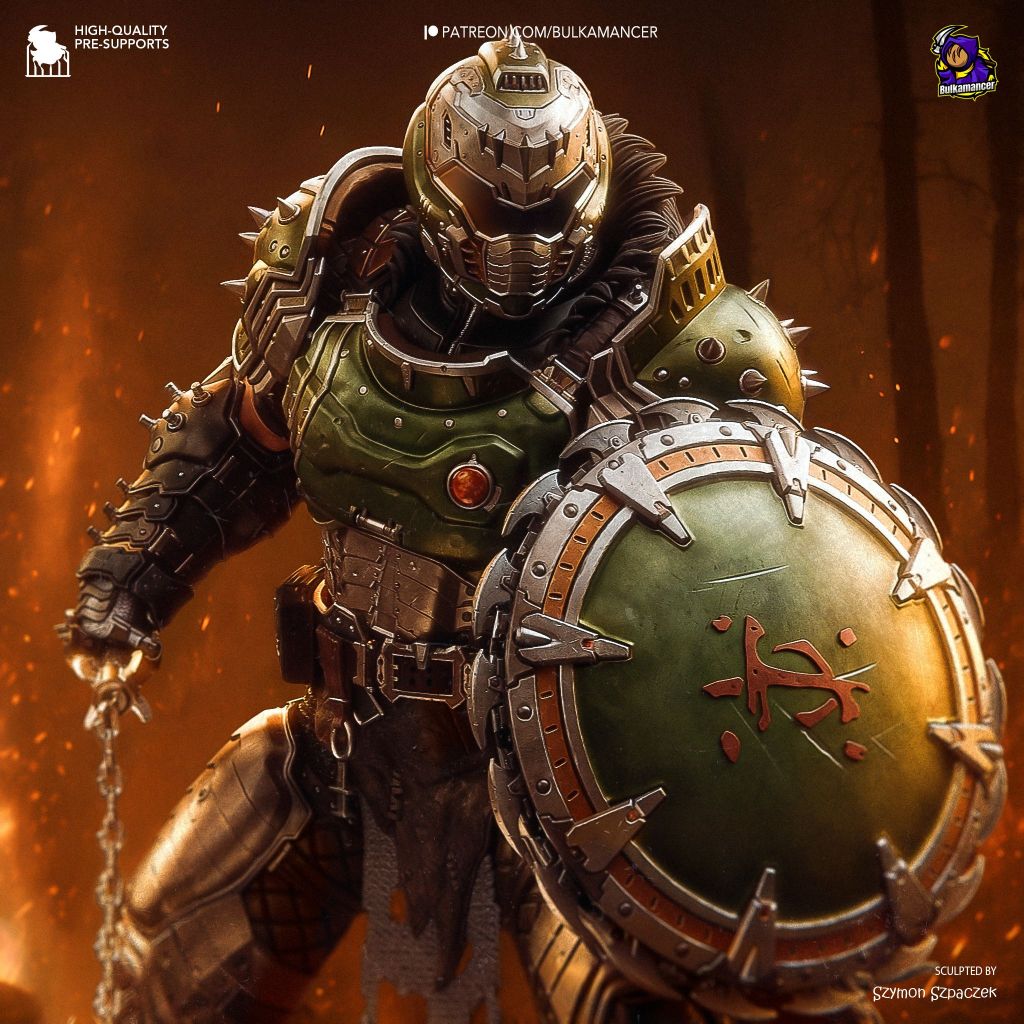 Doom Slayer - Doomguy 1:8 [โมเดลเรซิ่นไม่ทำสี] | Shopee Thailand