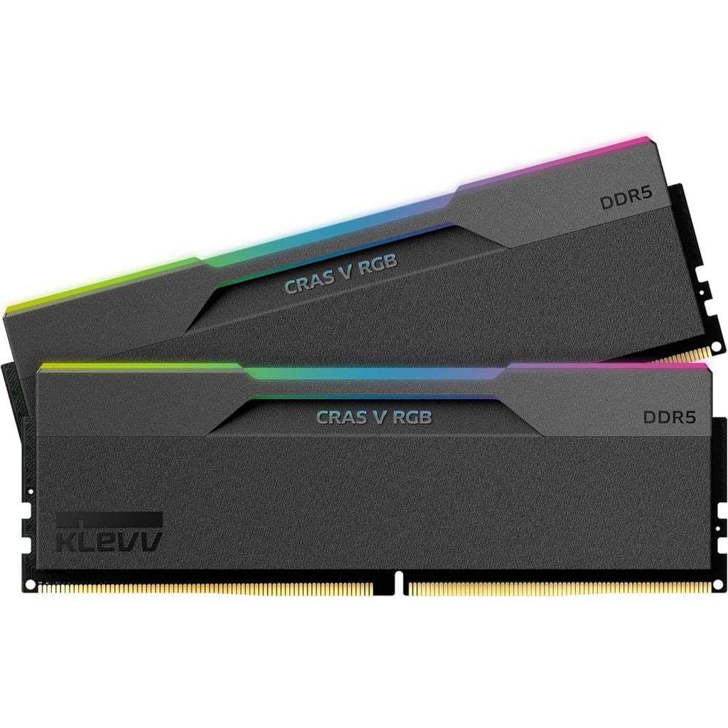 32GB (16GBx2) DDR5 6400MHz RAM (แรมพีซี) KLEVV CRAS V RGB GAMING OC (KD5AGUA80-64B300G)