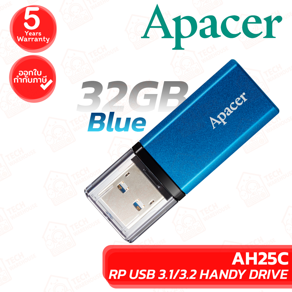 Apacer AH25C [32GB/64GB] USB 3.1/3.2 Handy Drive แฟลชไดร์ฟ [Blue ...