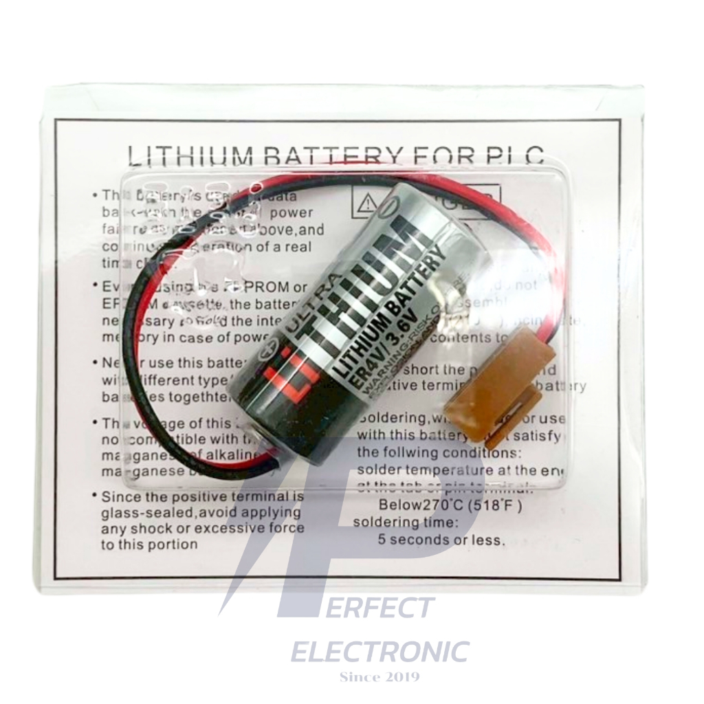 ER4V/3.6V TOSHIBA LITHIUM BATTERY แบตเตอรี่ลิเธียม “ ปลั๊กน้ำตาล “ 3.6V ...