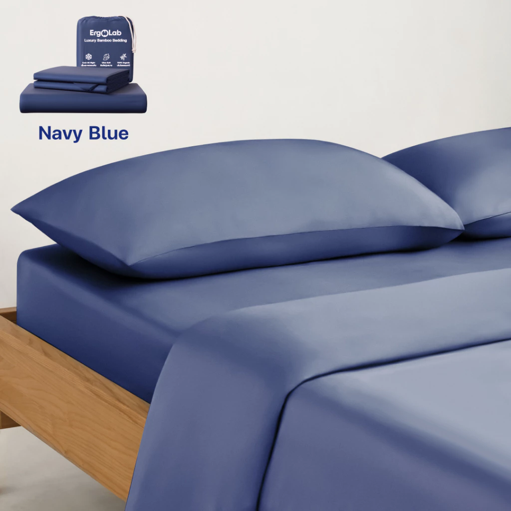 ErgoLab ชุดผ้าปูที่นอนเส้นใยไผ่ถนอมผิว เย็นขึ้น 3 องศา นุ่มกว่า 2 เท่า ผ้าออร์แกนิกแท้ ระบายอากาศดี ปลอดสารเคมี