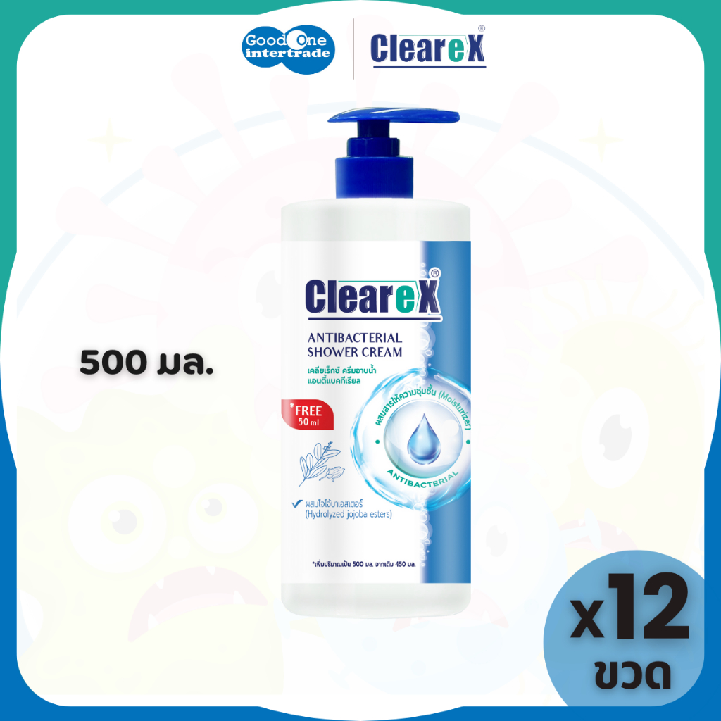 Clearex เคลียเร็กซ์ ครีมอาบน้ำ แอนตี้แบคทีเรียล 500 มล. แพ็ค 12 ขวด ...