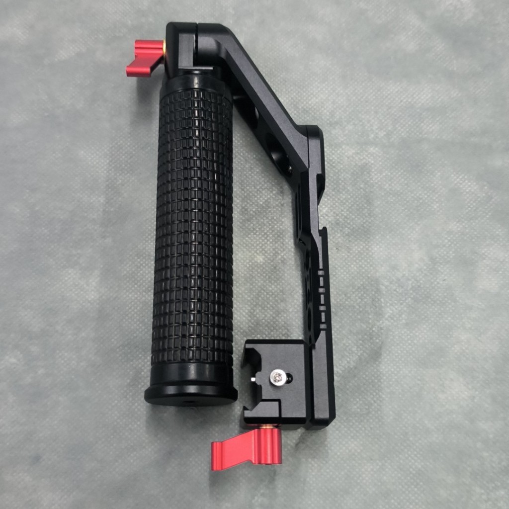 NICEYRIG Mango Lateral Grip Ajustable De Cuero Para DJI RS Mini 3, RS2, RSC2, RS3, RS3 Pro Y RS4 - Empuñadura Cómoda Con Abrazadera NATO Rosette Mount 524