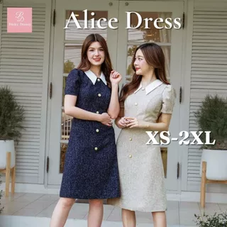 ซื้อ2ลดเพิ่ม100.-🔥 Pinky.Dressy PNK017 Alice Dress✨ เดรสคอปก แขนสั้น แขนตุ๊กตา เรียบหรู เดรสทำงาน