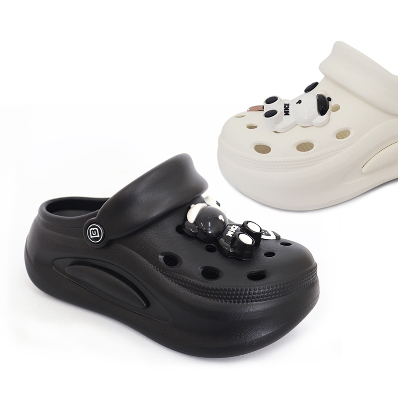 BB DOUBLE รูรองเท้าผู้หญิงแพลตฟอร์มด้านนอกสวมใส่ ใหม่ลื่นยชายหาดแฟชั่นความสูง อีวา กระเป๋าหัวรองเท้าแตะฤดูร้ BDE738-1 - 4