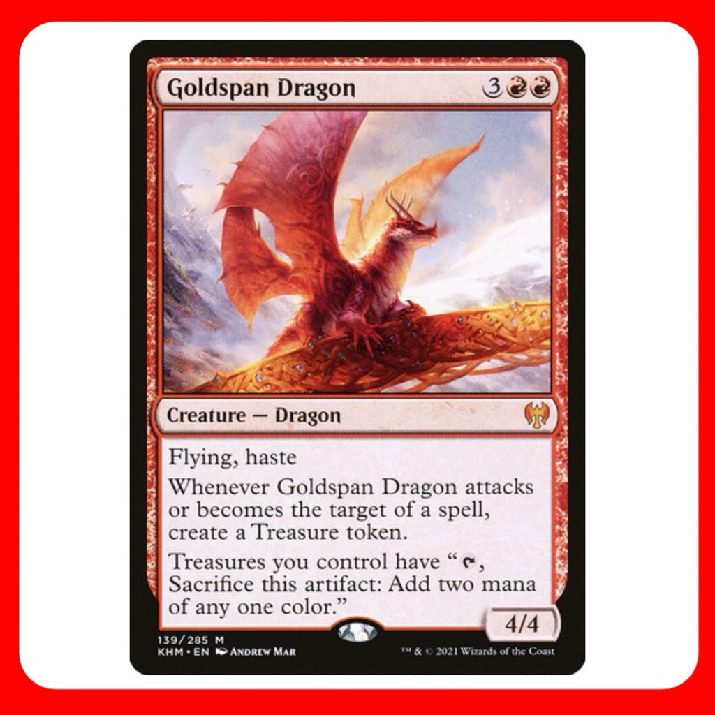 [MTG] Goldspan Dragon [KHM] [RED] [RARE] [NORMAL] [ENG] (การ์ดเมจิค ...