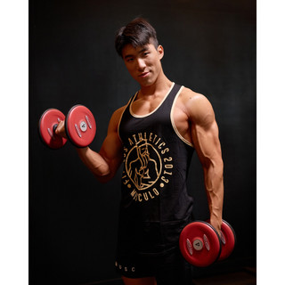Musculo áo ba lỗ kiểu stringer dáng rộng model logo 10 years
