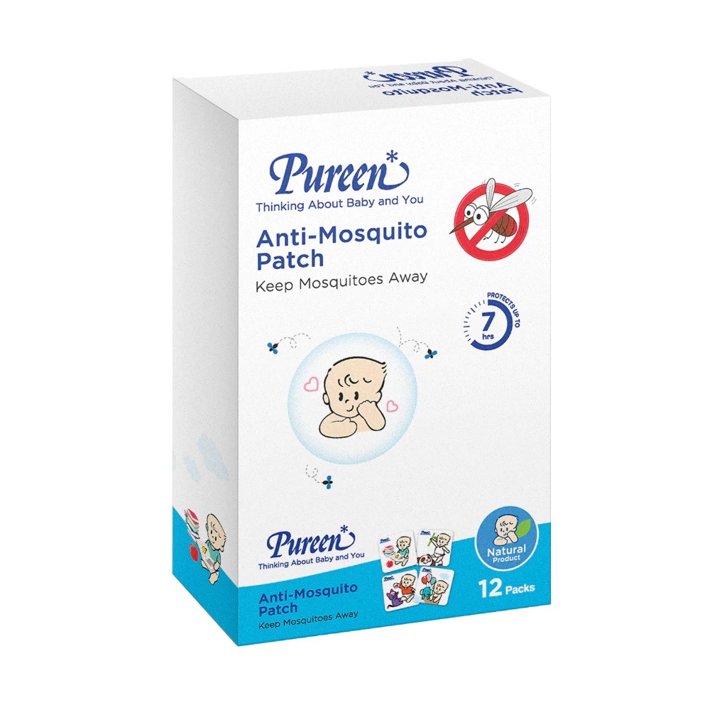 Pureen เพียวรีน แผ่นแปะกันยุง Pureen Anti-Mosquito Patch (1 กล่อง) แผ่น ...