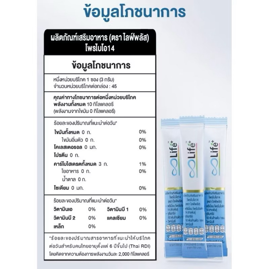 ผลิตภัณฑ์เสริมอาหาร Life Plus โพรไบโอ18 Life Plus ProBio18Probiotic 2 ...