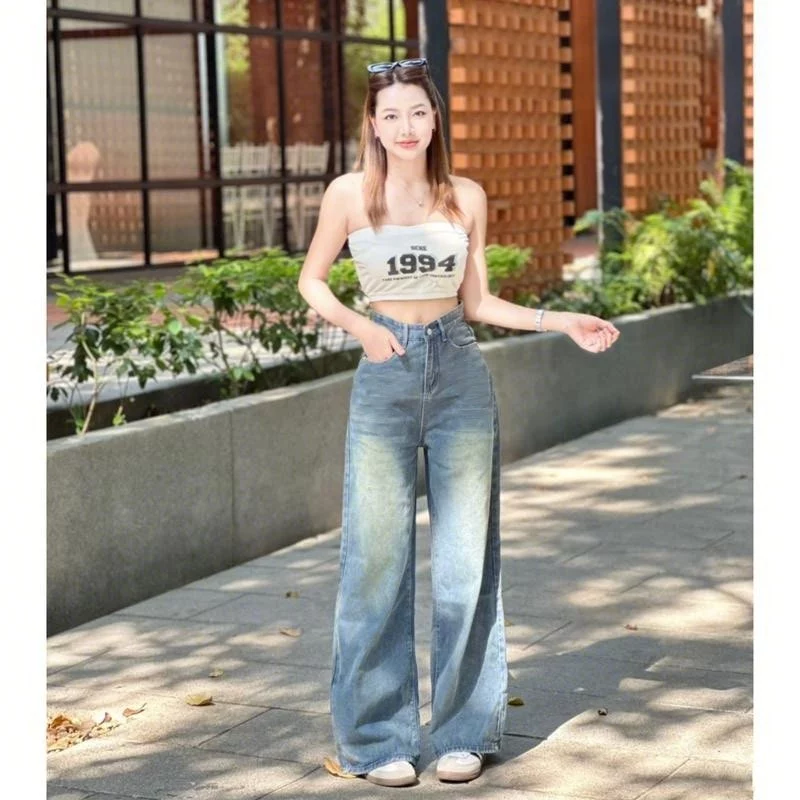 กางเกงยีนส์เอวสูงขากระบอก 919JEANS ราคาหลักร้อย แต่พรางพุงโกงความสูงได้ระดับหลักพัน! (กางเกง ยีน ส์ เอว สูง ขา กระบอก ยี่ห้อ ไหน สวย) 3