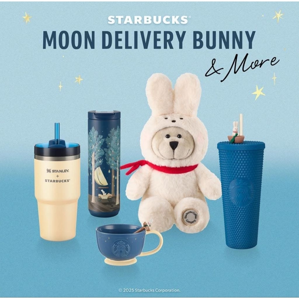 2025 Starbucks Thailand Moon Delivery Bunny Rabbit | Shopee Thailand