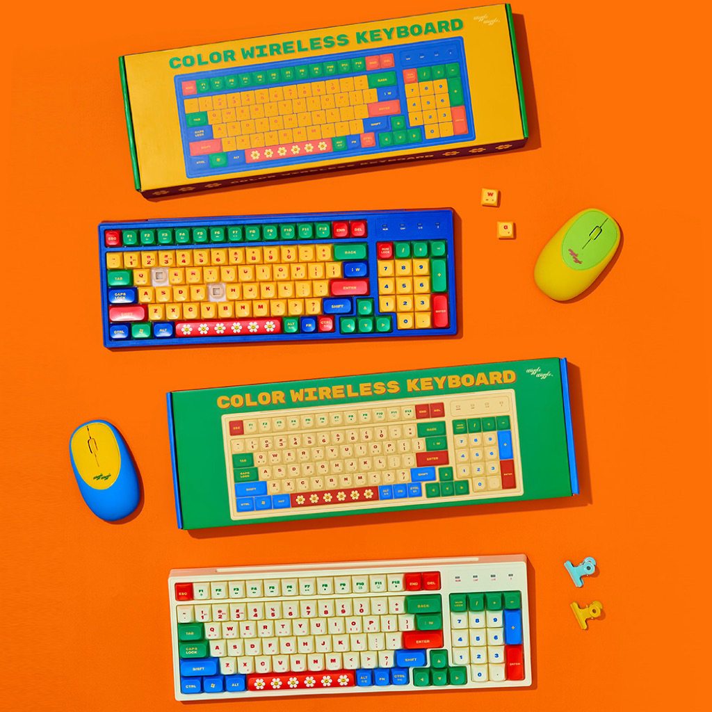 [Wiggle Wiggle] Color Wireless Keyboard คีย์บอร์ดไร้สาย สีสันสดใส ...
