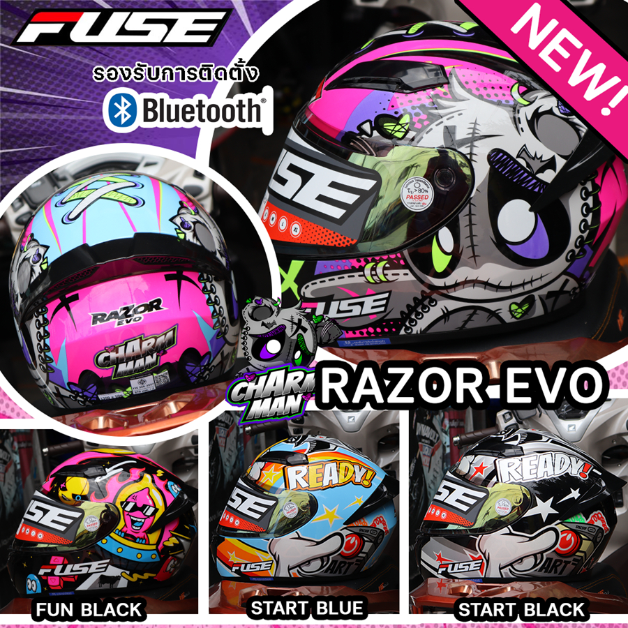 ใหม่ล่าสุด2025 หมวกกันน็อค FUSE RAZOR EVO หมวกเต็มใบ FULLFACE ไซส์ S-L ...