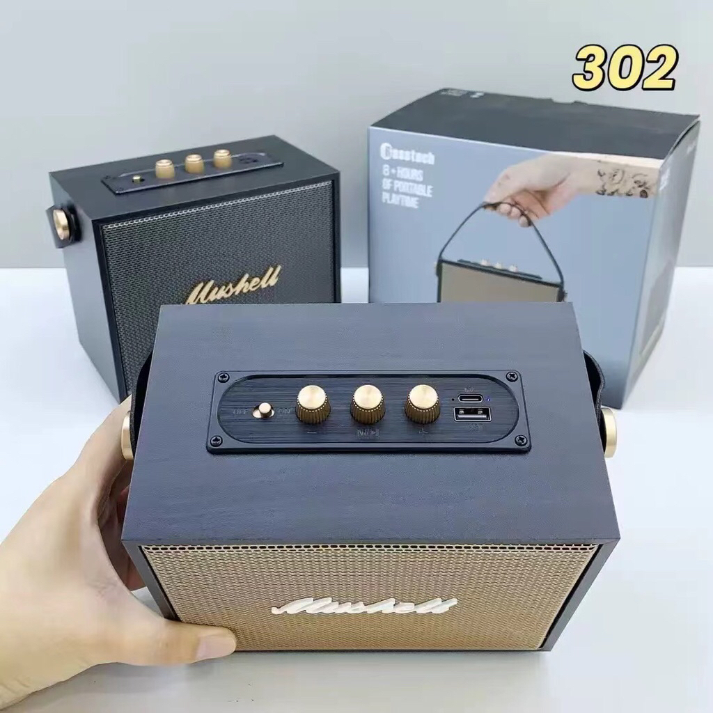 ลำโพงบลูทูธแบบย้อนยุค XM-302 ใหม่ ลำโพงไม้แบบพกพา ลำโพงพกพาสำหรับใช้ใน ...