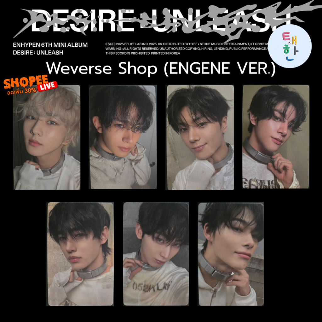 ✓พร้อมส่ง 🔴ลด 30% SHOPEE LIVE🔴 [ENHYPEN] การ์ดอย่างเดียวของ