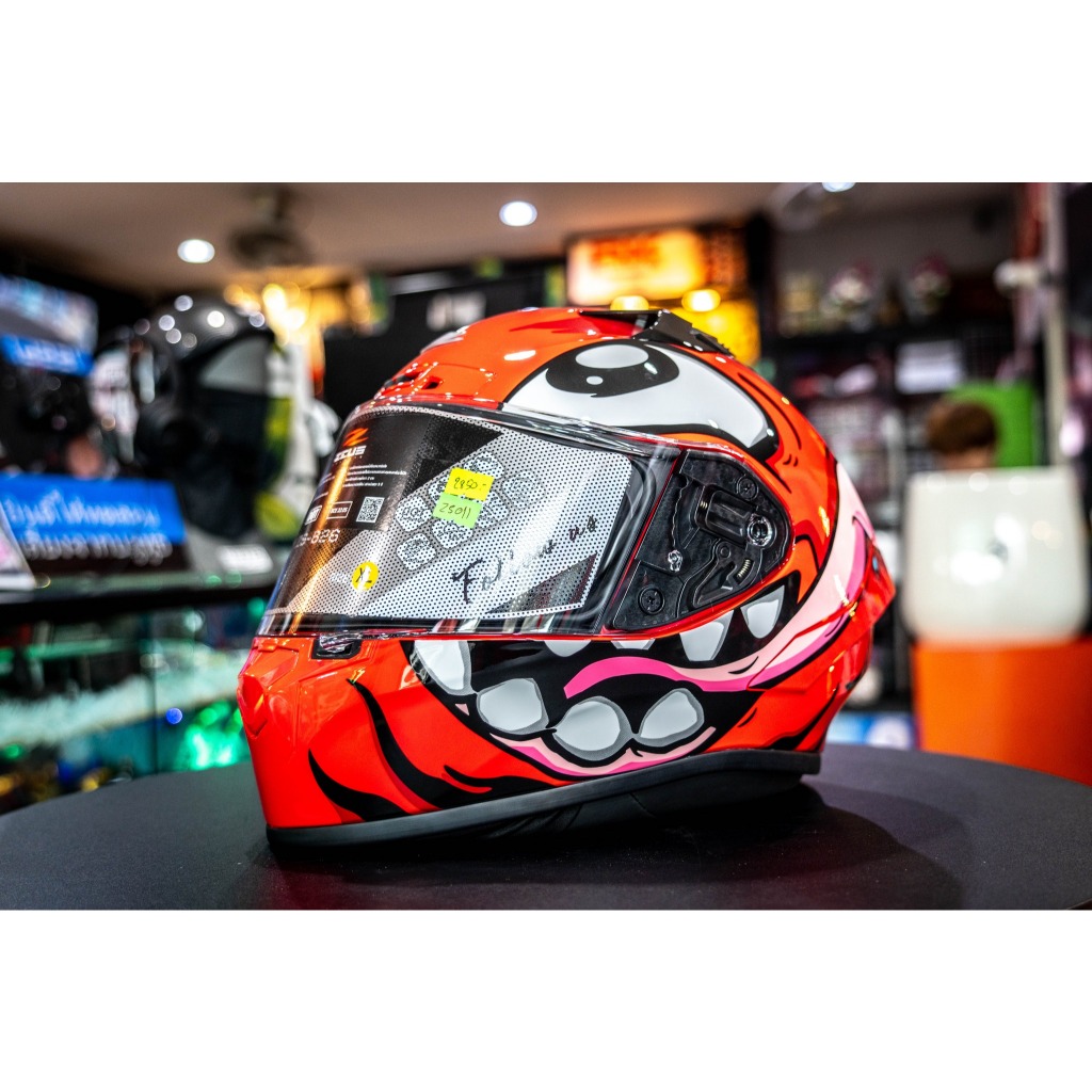 หมวกกันน็อคเต็มใบ ZEUS - 826 RS II (Spoiler) BK12 Monster Red แถม ...