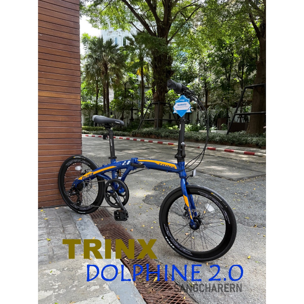 จักรยานพับ TRINX DOLPHIN 2.0 สีน้ำเงิน และ สีส้ม ระบบดิสเบรคสาย ขอบล้อ ...