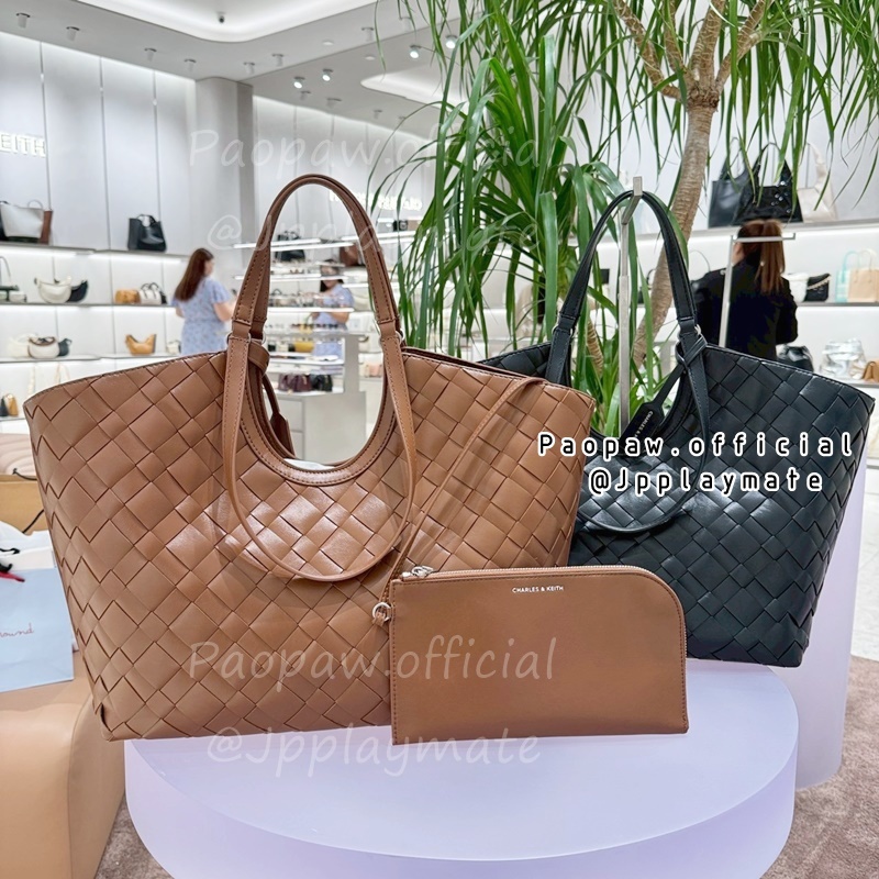 กระเป๋า Charles & Keith รุ่น Ivette Woven Tote Bag : CK2-30701583 แท้จา ...