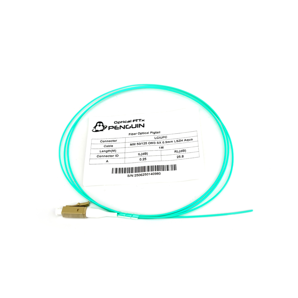 สายไฟเบอร์ออปติก Pigtail Multimode OM3 LC/UPC 1 m 0.9mm หัวเดียว แบรนด์ ...