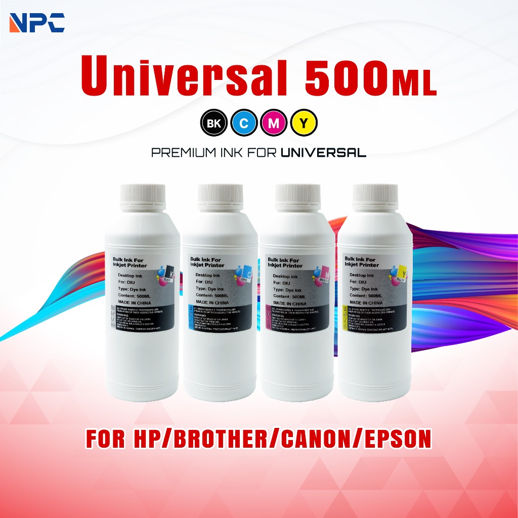 หมึกน้ำพิมพ์ INK /Universal Refill/Universal 500ml BK/C/M/Y ใช้กับ ...