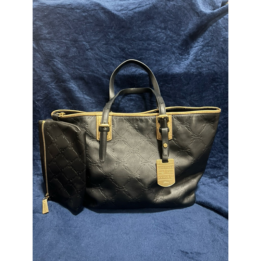 Longchamp Lm Cuir Monogram มือสอง หนังแท้ 100% | Shopee Thailand