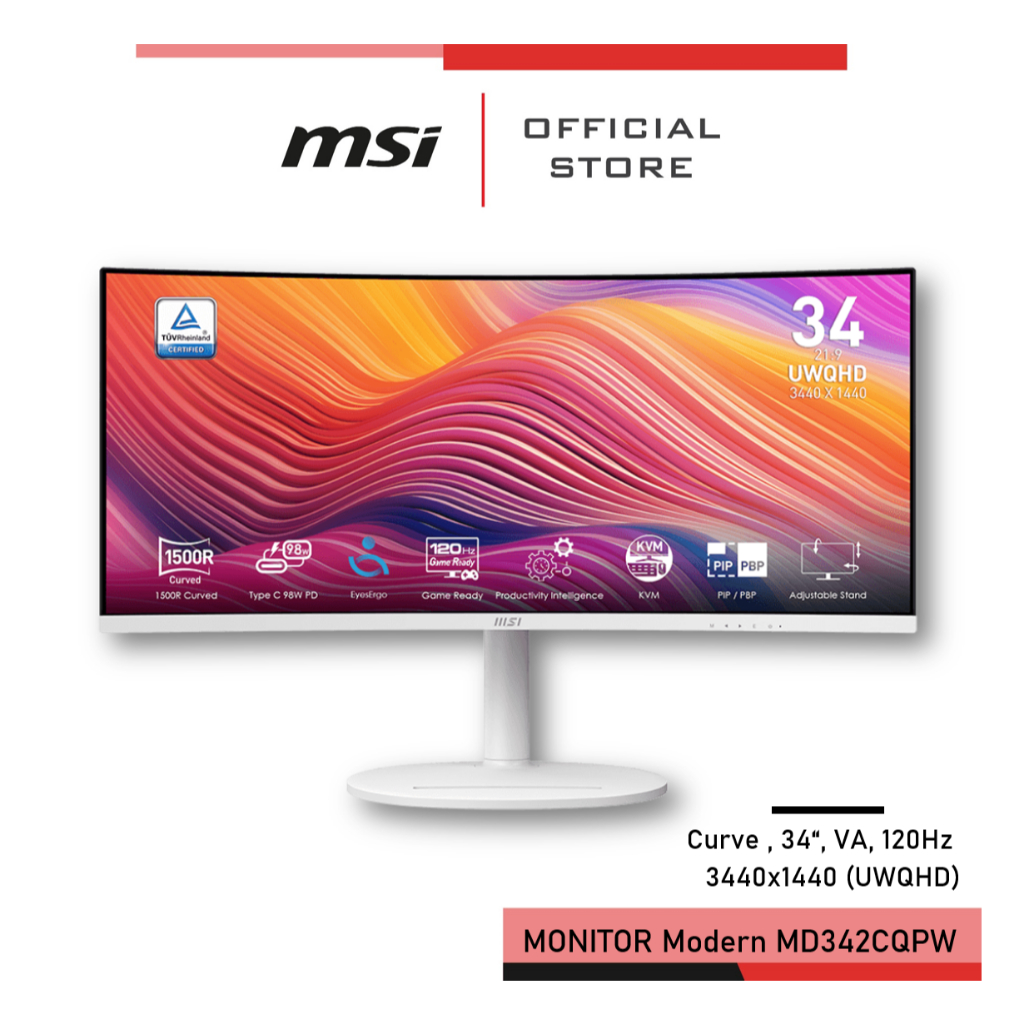 [Pre-Order] MSI MODERN MD342CQPW Monitor จอคอมพิวเตอร์ 34