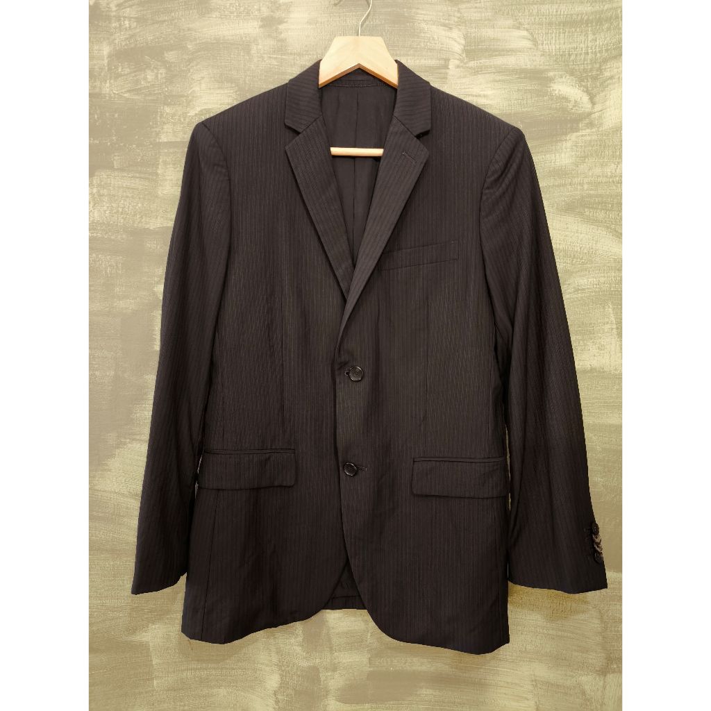 theory WELLR-A RAVNER Black Stripe Wool Blazer Jacket Size 36 REGULAR ...