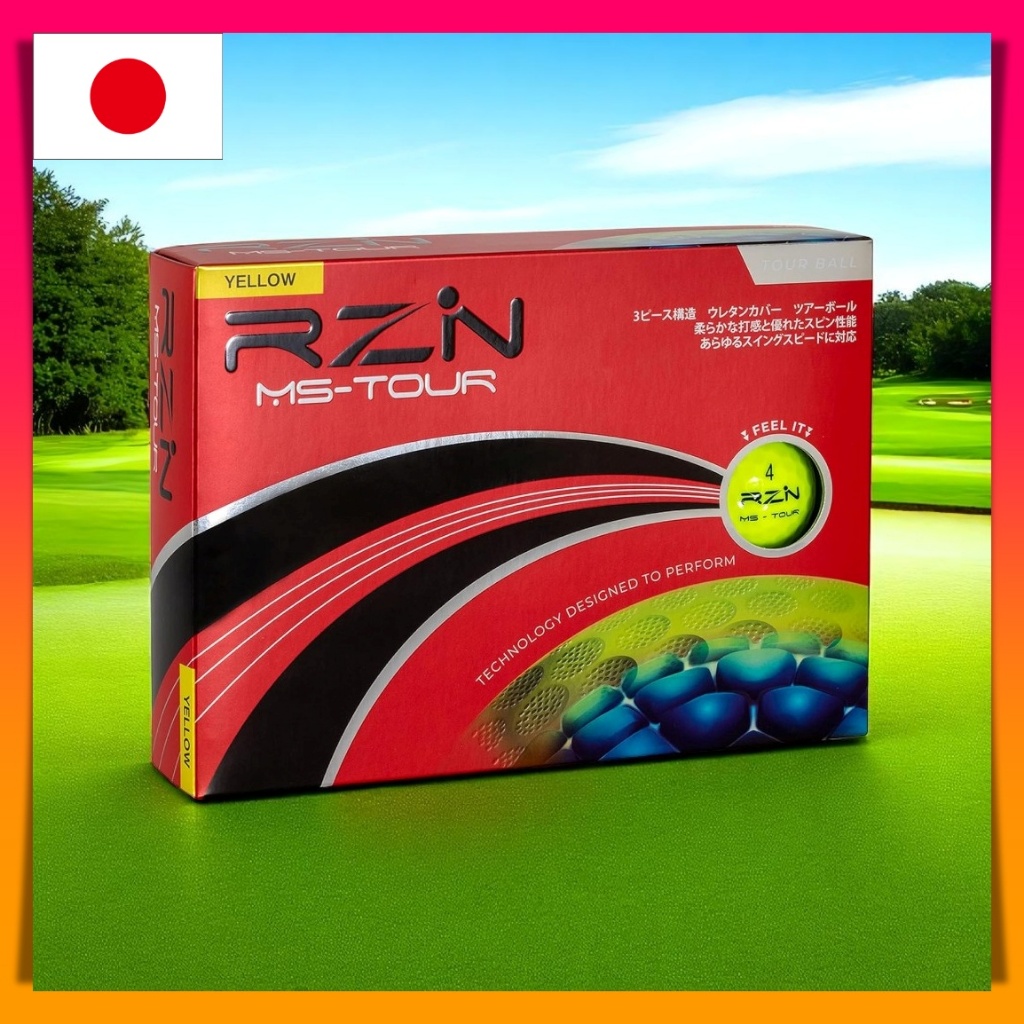 RZN Golf 3-Piece MS-TOUR Golf Balls 1 Dozen Japan Official Distribution ...