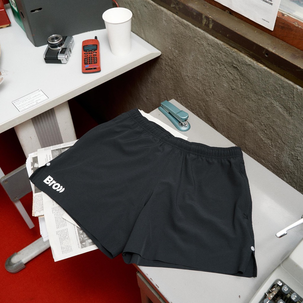 BROOO GO EASY RUNNING SHORTS BLACK | Shopee Thailand