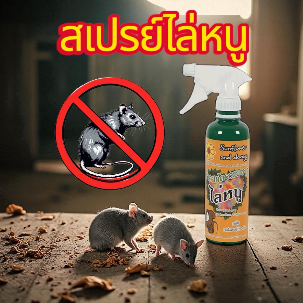 สเปรย์ไล่หนู Rat repellent spray ใช้ในบ้านและห้องเครื่องยนต์ 360 มล.(1 ...