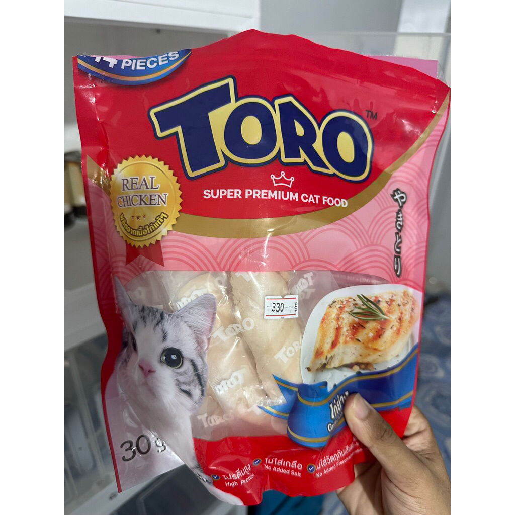 TORO cat snack Big Pack โทโร่ ขนมแมว ทูน่า หรือ ไก่แท้ย่าง 14ชิ้นx30g ...