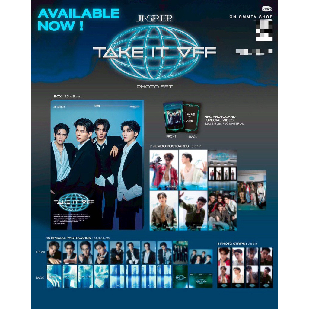 🚚（พร้อมส่ง）TAKE IT OFF PHOTO SET JASP.ER GMMTV จุง อู๋ เซนต้า