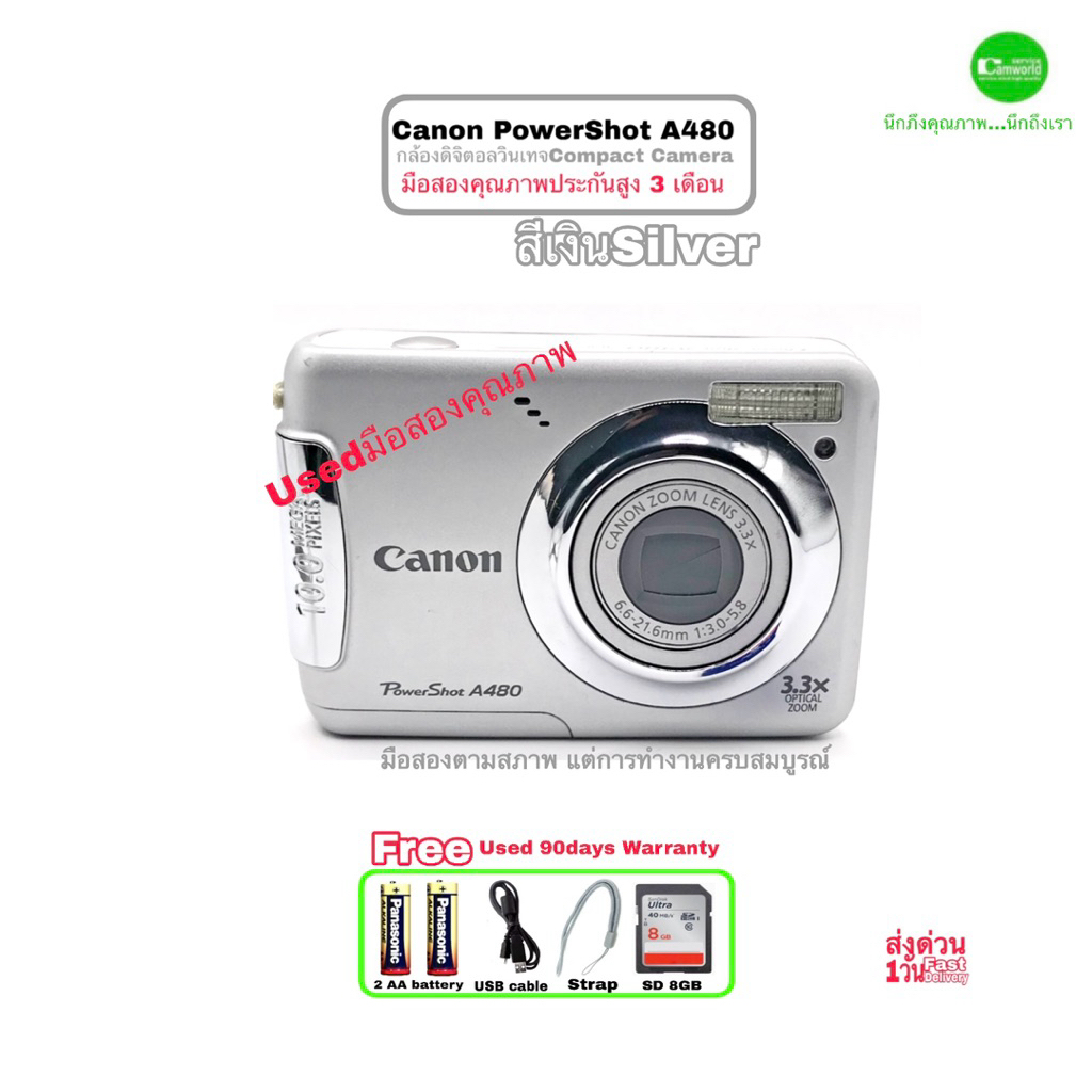 Canon PowerShot A480 AiAF 10.0MP CCD Vintage Digital Compact