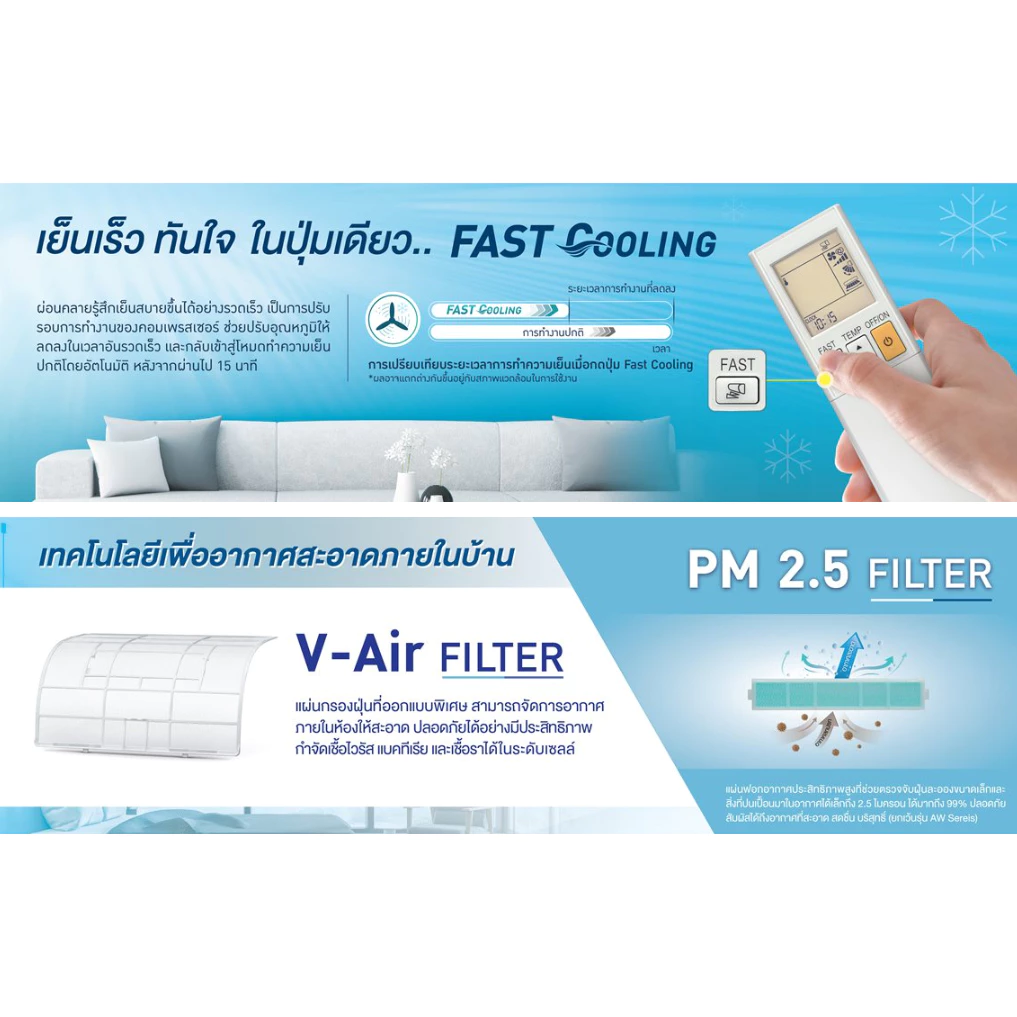 MITSUBISHI MR.SLIM Inverter กรอง PM2.5