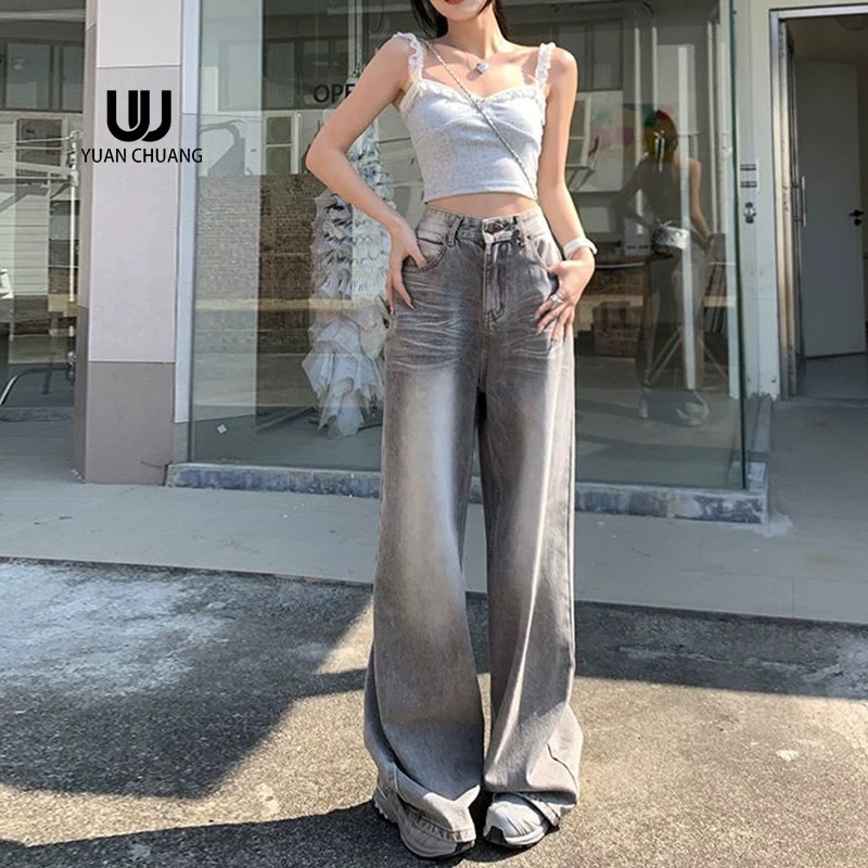 ดเอวสูง ขากระบอกใหญ่ วินเทจ ทรงสวย มีครบไซส์ค่ะ กางเกงยีนส์ทรงกระบอกใหญ่ ย้อนยุค กางเกงยีนส์ - 2