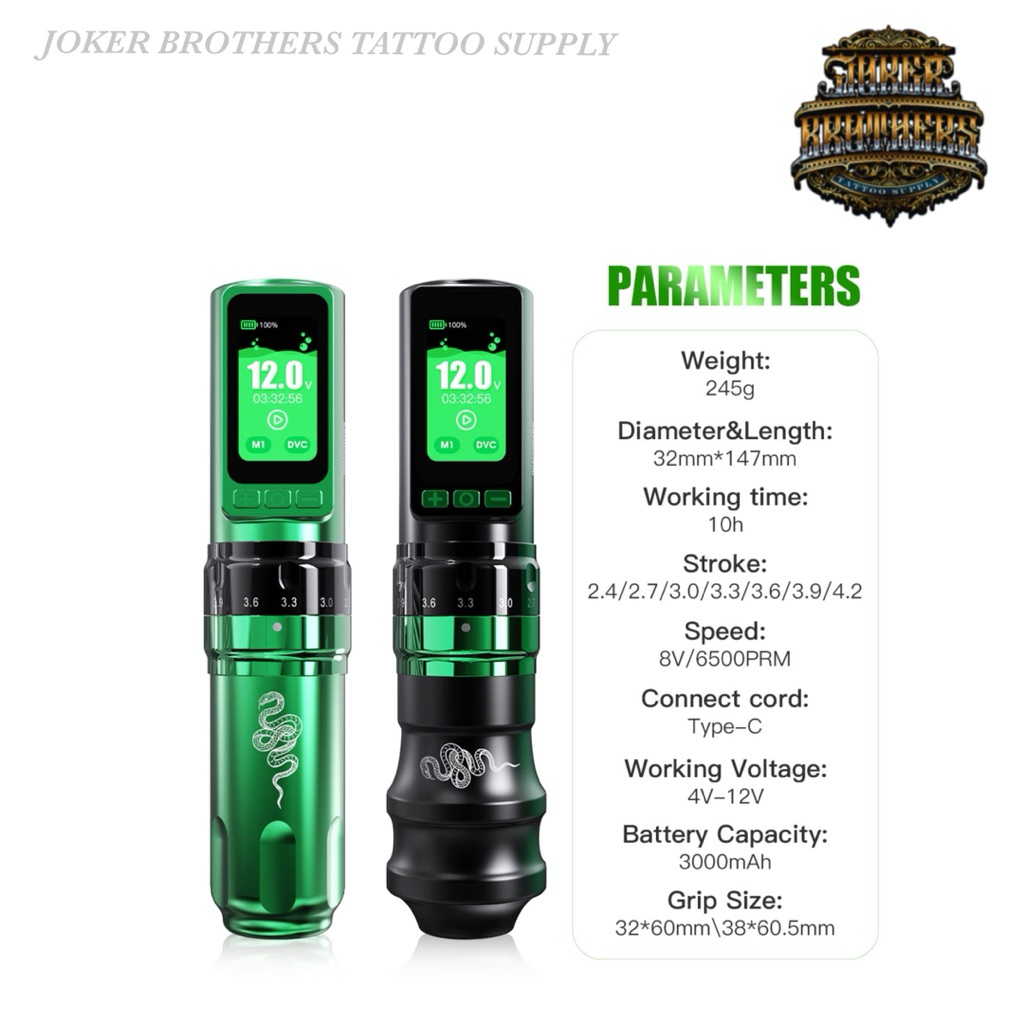เครื่องสักไร้สาย Dragonhawk Fold Pro Year of Snake Edition พร้อม