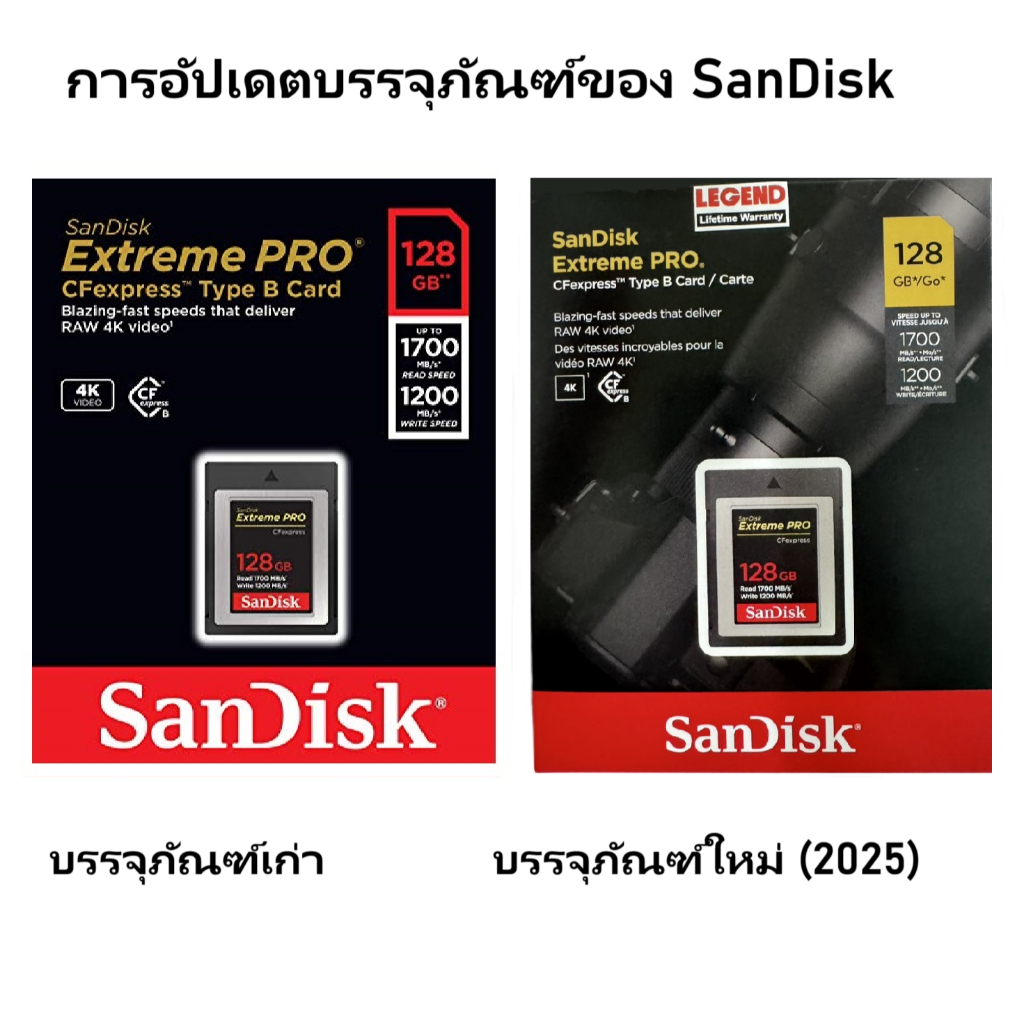 SanDisk 128GB Extreme Pro CFexpress (Type B) | Shopee Thailand