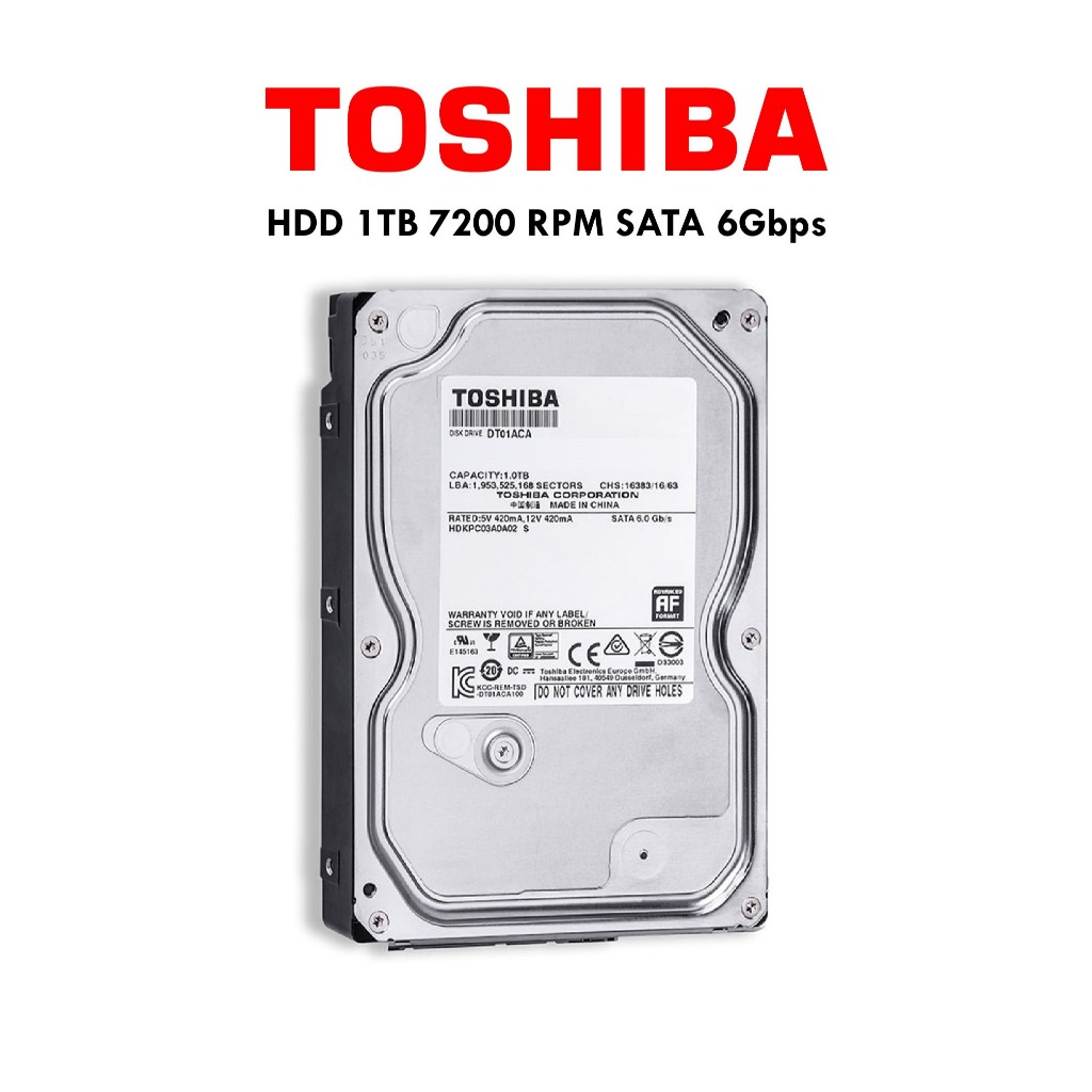 TOSHIBA HDD (ฮาร์ดดิส) SATA-III 1 TB 7200 rpm 32 MB 3.5 inch for PC ...