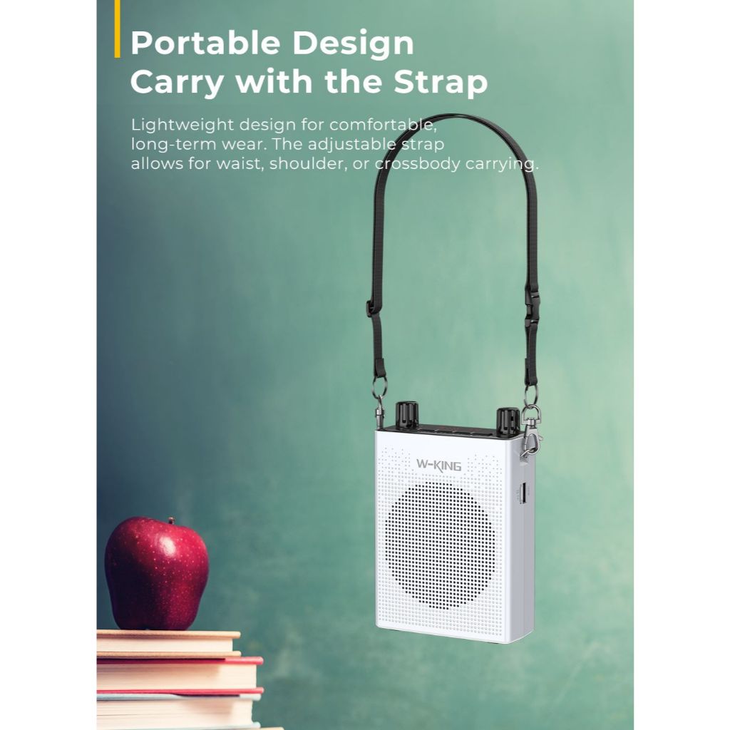 W-King KS06 ลำโพงช่วยสอน ไมค์ไร้สาย ลำโพงบลูทูธ ลำโพงFM ลำโพงไกด์ แบต 13 ชม/ชาร์จ