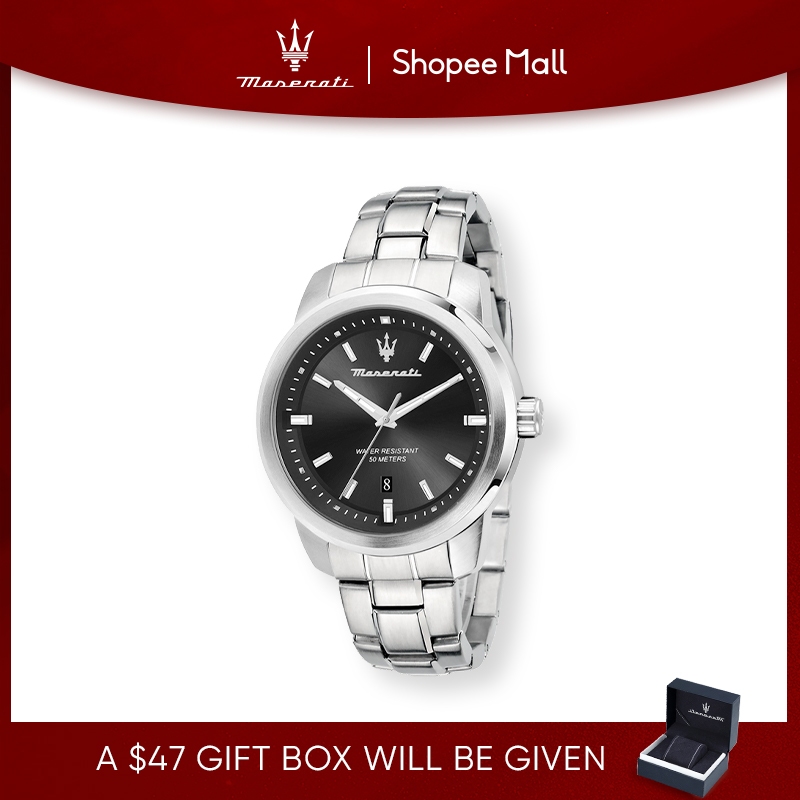 Maserati Successo 44mm Black Dial Gold Stainless Steel Strap Watch For Men - R8873621013