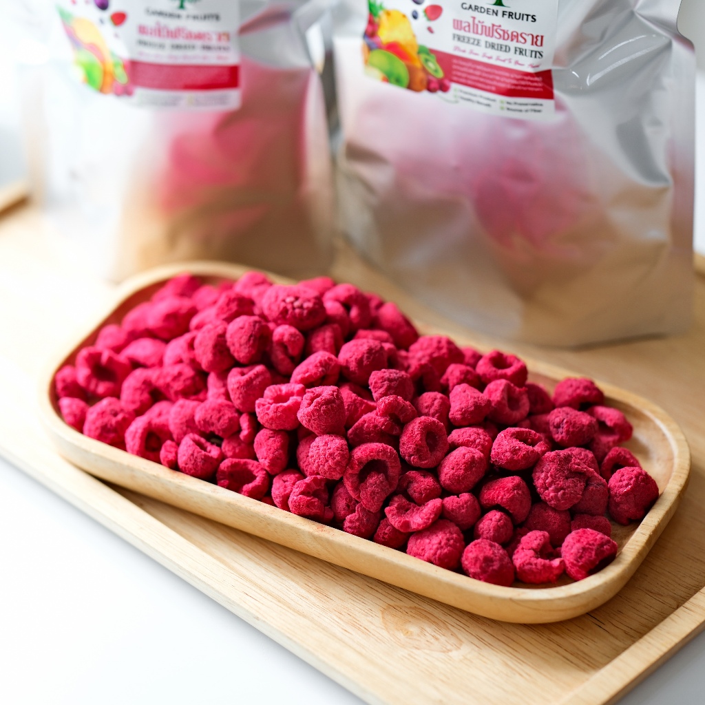 Freeze Dried Raspberry Whole ราสเบอร์รี่เต็มผลฟรีซดราย ผลไม้อบกรอบ ฟรี ...