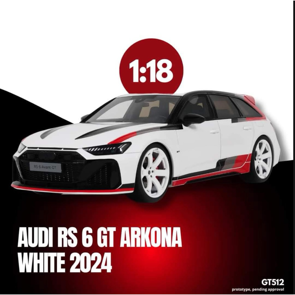 🔹Audi RS 6 GT Arkona White 2024 GT512 Scale 1:18 ยี่ห้อ GT Spirit ...