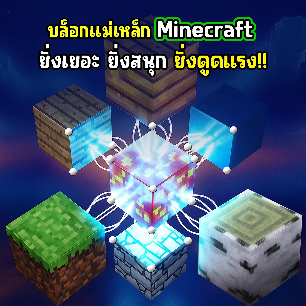 Minecraft บล็อกตัวต่อแม่เหล็ก มายคราฟ ของเล่นเสริมสร้างการเรียนรู้ ...