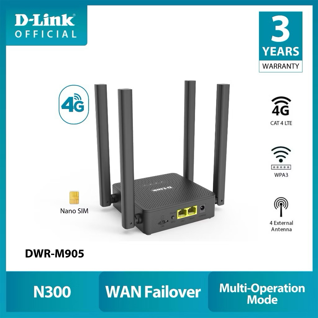Router เราเตอร์ใส่ซิม D-Link DWR-M905 4G LTE เราท์เตอร์ใส่ซิม ไม่ต้อง ...