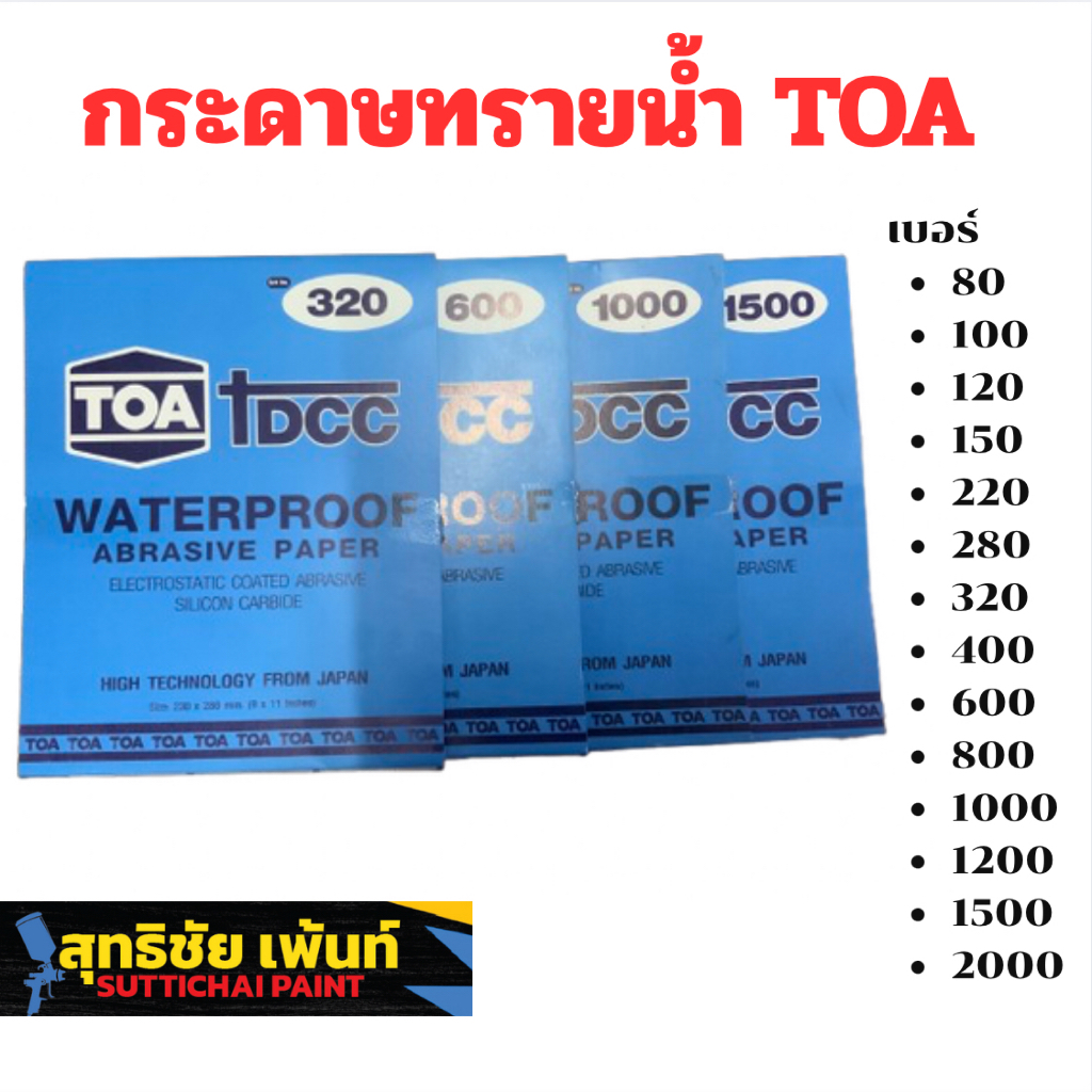 กระดาษทรายน้ำ TOA Waterproof Abrasive Paper ขนาด 9x11 นิ้ว (เบอร์ 80 ...